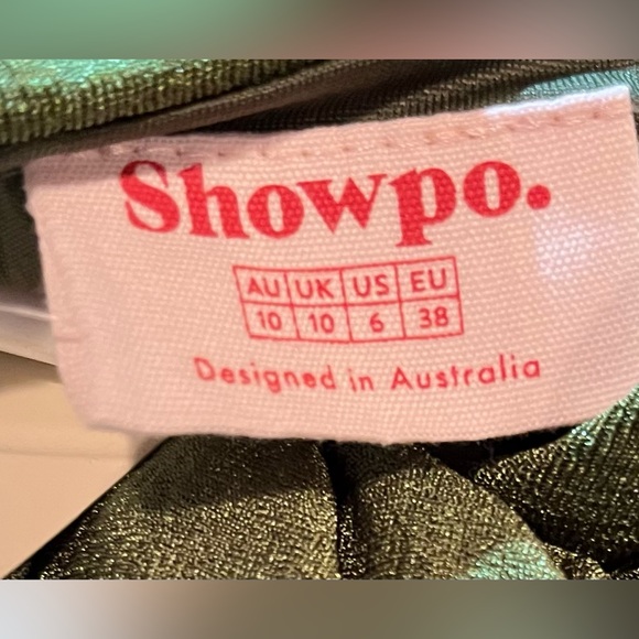 Showpo. SELITA MIDI DRESS RUCHED HIGH NECK DRESS Green Size 6 New‎ with tags - Picture 6 of 7